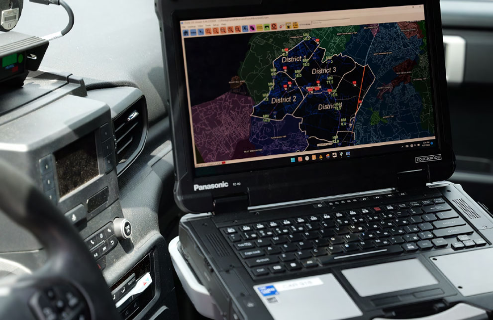 Photo of Panasonic laptop in vehicle