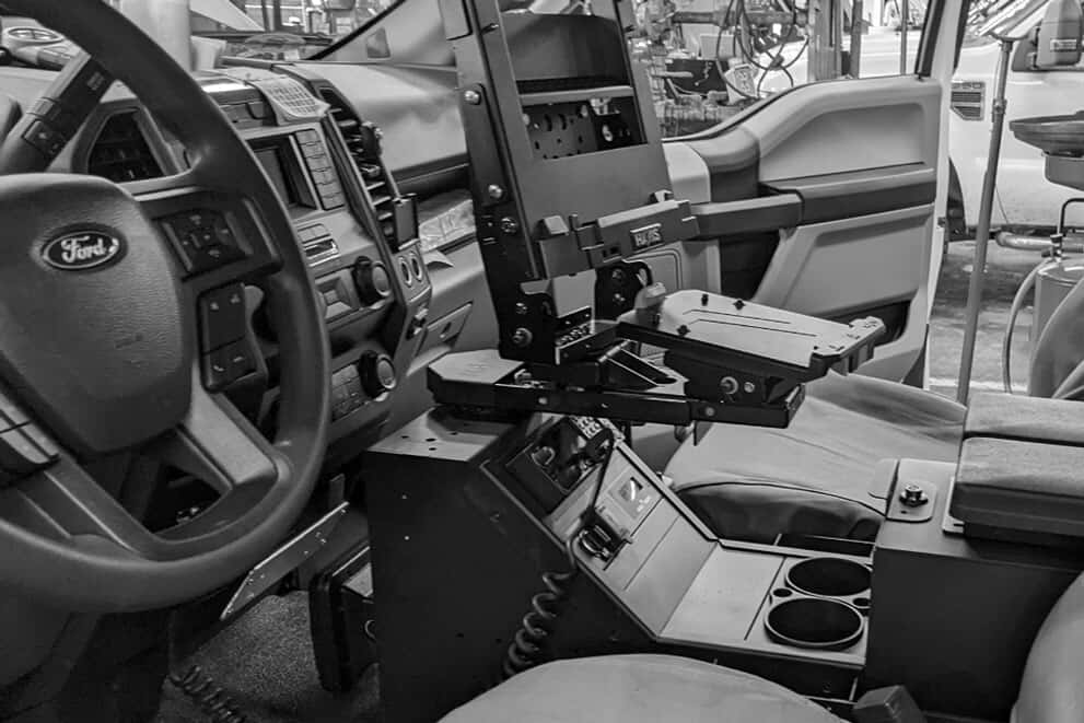 Photo of Mobile Mounts Panasonic mounting solution in vehicle